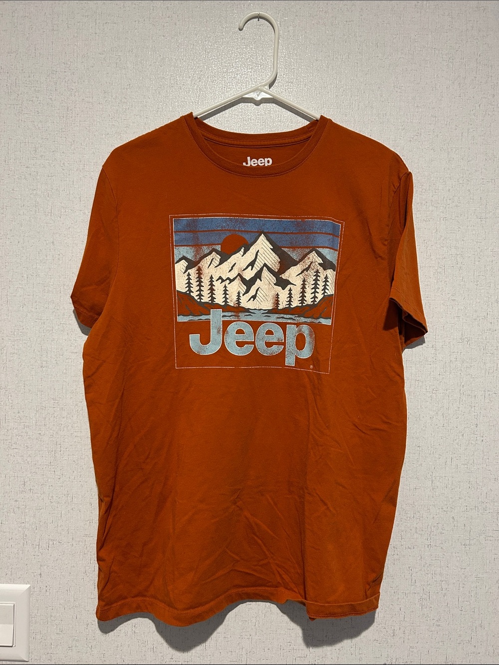 Jeep Rust Orange Mountain Graphic Tee